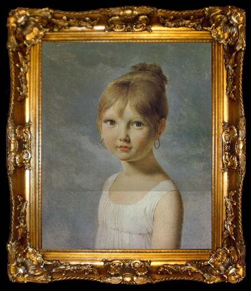 framed  Baron Pierre Narcisse Guerin Portrait de petite fille, ta009-2